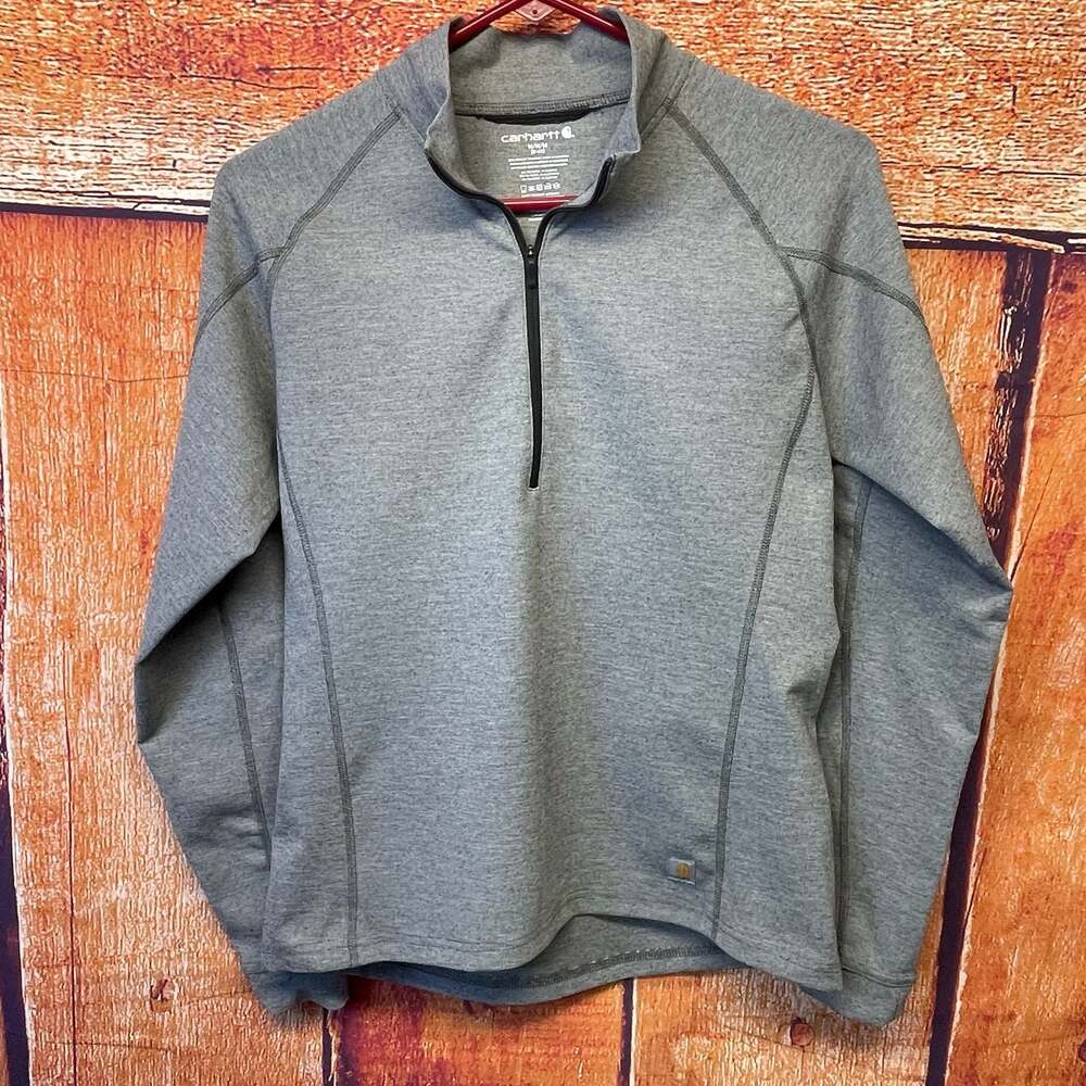 Carhartt Women's Quarter Zip Pullover Heathered Gray Size Large